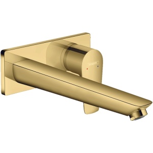 Baterie lavoar Hansgrohe, Talis E, montaj pe perete, 22.5 cm, auriu lucios