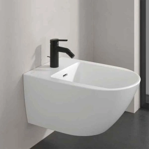 Baterie pentru bideu Villeroy&Boch, Skyla, cu ventil cu tijă, negru mat - Img 4