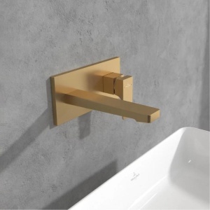 Baterie pentru lavoar Villeroy&Boch, Architectura Square, montaj încastrat, brushed gold - Img 6