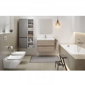 Bideu suspendat Cersanit, Crea, rectangular, fixare ascunsa, alb - Img 2