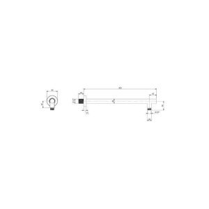 Braț de duș Villeroy&Boch, Universal Showers, rotund, 40 cm, brushed nickel - Img 6