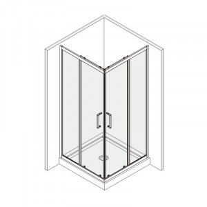 Cabina de dus, Mediterraneo, Hector, patrata, 90x90 cm, inaltimea 200 cm, crom - Img 4