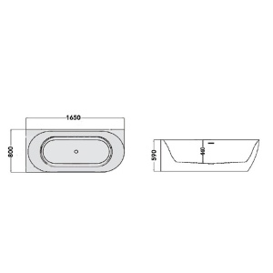 Cadă freestanding Florida, Balu Slim, 165 cm, de colț stânga, fără bordură, cu instalație completă, alb - Img 4