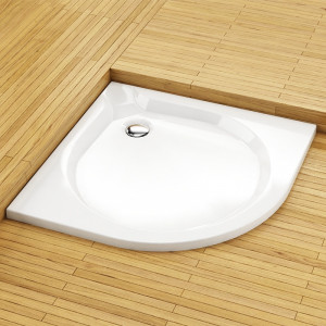 Cadita de dus semirotunda, 90 x 90 x 3,5 cm, slim, alba, Delta, Aquaform