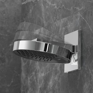 Cap dus fix Hansgrohe, Rainfinity 250, cu placa aparenta de conectare la perete, crom - Img 5