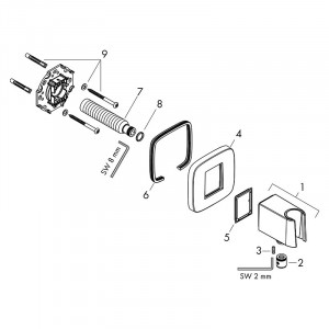 Cot racord, Hansgrohe, FixFit Q, cu suport pentru para de dus, crom - Img 3