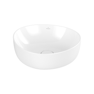 Lavoar asimetric pe blat, Villeroy & Boch, Antao 40, oval, alb