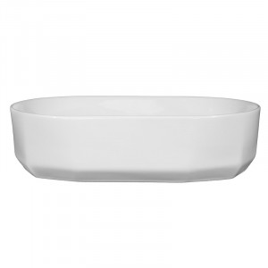 Lavoar pe blat, Fluminia, Ariel, oval, cu baza poligonala, 55 x 31 cm, alb - Img 4
