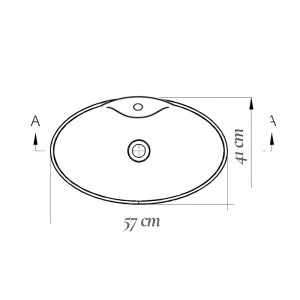 Lavoar pe blat Fluminia, Tamisa, alb, 57 x 41 cm - Img 2