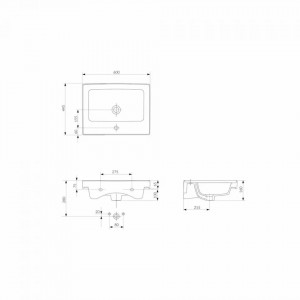 Lavoar pentru mobilier Cersanit, Crea, 60 cm, alb - Img 3