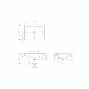 Lavoar pentru mobilier Cersanit, Crea, 60 cm, alb - Img 3
