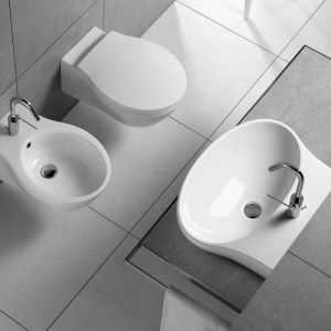 Lavoar suspendat Hatria, Nido, 62 cm, alb - Img 5
