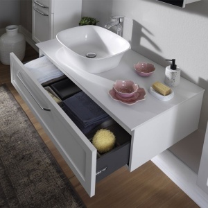 Masca cu blat pentru lavoar, Kolpasan, Blanche, 110 cm, alb - Img 2