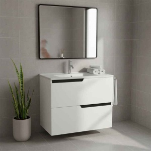 Mobilier pentru lavoar incastrat Fluminia, Bari 60, alb mat - Img 3