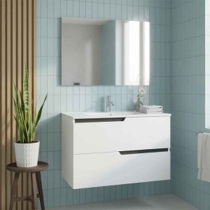 Mobilier pentru lavoar incastrat Fluminia, Bari 80, alb mat - Img 3