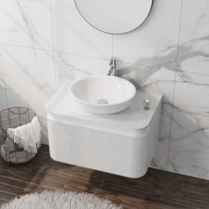 Mobilier pentru lavoar, Spectrum, Milena 80, riflat alb mat - Img 3