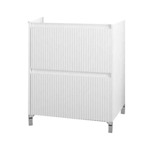 Mobilier stativ pentru lavoar, Fluminia, Lizi, riflat, 60 cm, alb lucios