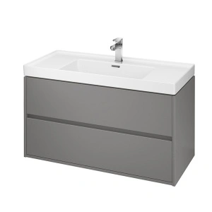 Mobilier suspendat Cersanit, Crea, cu doua sertare, 100 cm, gri