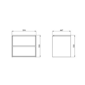 Mobilier suspendat Cersanit, Crea, cu doua sertare, 60 cm, gri - Img 3