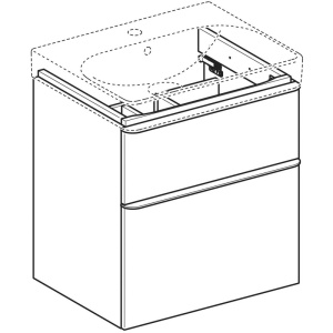 Mobilier suspendat Geberit, Smyle Square, pentru lavoar de 60 cm, alb - Img 3