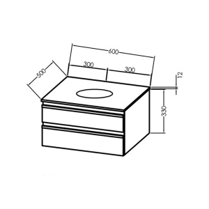 Mobilier suspendat Kolpasan, Alexis, pentru lavoar pe blat, 60 cm, Dark Concrete - Img 2