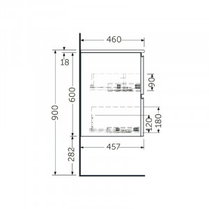 Mobilier suspendat, Rak, Joy, pentru lavoar incastrabil, 80 cm, alb - Img 3