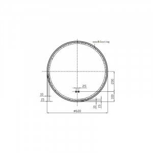 Oglinda Fluminia, Black-Boy-60, rotunda, iluminare LED si rama neagra - Img 4