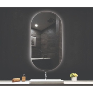 Oglindă, Fluminia, Dali Ambient 60, ovală, cu iluminare LED, 3 culori, dezaburire - Img 2