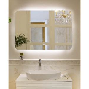 Oglindă Fluminia, Verona 120, dreptunghiulară 120 x 80 cm, cu iluminare LED, 3 culori, dezaburire