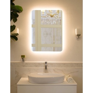 Oglindă Fluminia, Verona-60, dreptunghiulară, 60 x 80 cm, cu LED, 3 culori, dezaburire, - Img 2