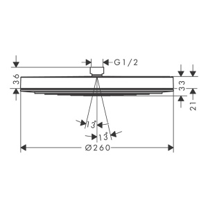 Palarie de dus, Hansgrohe, Pulsify S 260, 1 jet, crom - Img 3