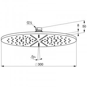 Palarie de dus, Kludi, A-QA, rotunda, diametrul de 30 cm, negru mat - Img 2