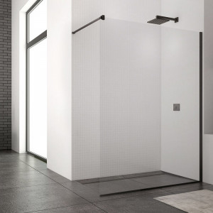Paravan de dus SanSwiss, Easy, 80 x 200 cm, profil negru mat - Img 7