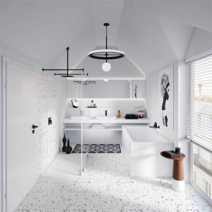 Pipă de umplere pentru cadă Villeroy&Boch, Architectura Square, 21 cm, negru mat - Img 2