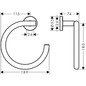 Portprosop Hansgrohe, Logis Universal, rotund, crom - Img 3