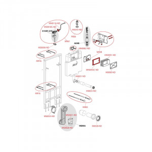Rezervor wc incastrat AlcaDrain, Sadromodul, pentru instalari uscate (in gips-carton) 8.4 cm pentru vas wc suspendat - Img 5