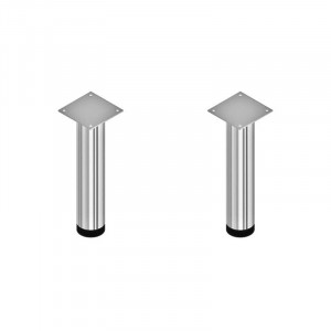 Set de 2 picioare pentru mobilier, Kolpasan, H=20 cm, crom