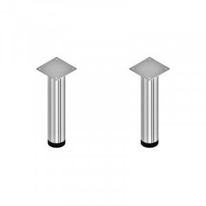Set de 2 picioare pentru mobilier, Kolpasan, H=20 cm, crom