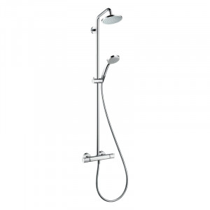 Set de dus, Hansgrohe, Croma 160, 1 jet, cu baterie termostatata, crom