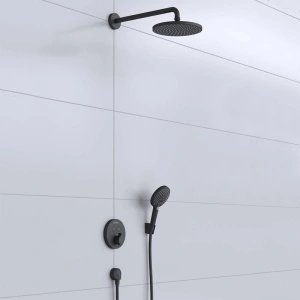Set dus Hansgrohe, Raindance S, baterie dus termostatata incastrata, negru mat - Img 2