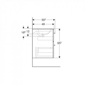 Set lavoar mobilier Geberit Selnova Square, cu margine îngustă, cu mobilier și două sertare - Img 5
