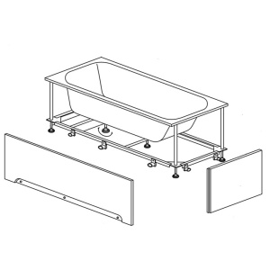 Set masca frontala, laterala si cadru de rigidizare KolpaSan, pentru cada Tamia, 180 x 80 cm