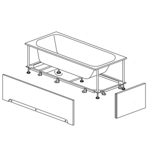Set masca frontala, laterala si cadru de rigidizare KolpaSan, pentru cada Tamia, 180 x 80 cm