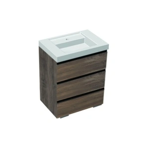 Set mobilier stativ cu lavoar Kolpasan, Harmony 70 cm, 3 sertare, dark oak