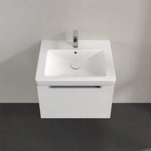 Set mobilier suspendat cu lavoar, Villeroy & Boch, Subway 2.0, 60 cm, mâner crom mat, alb lucios - Img 4