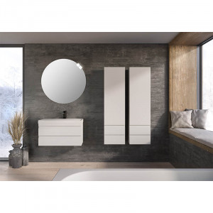 Set mobilier suspendat si lavoar, KolpaSan, Naomi, 80 cm, alb - Img 4