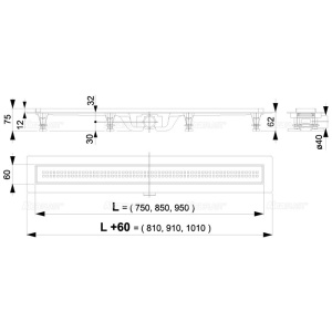 Set rigola de dus, AlcaDrain, Simple, cu capac, 65 cm - Img 2