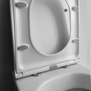 Set vas WC stativ Hatria, Bianca, back-to-wall, cu capac WC, rimless, alb - Img 4