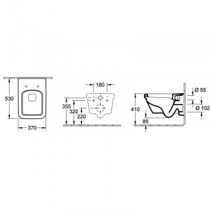 Set vas WC suspendat Villeroy & Boch, Architectura, direct flush, dreptunghiular, cu capac soft close, quick release, alb - Img 2