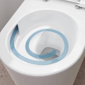 Vas WC suspendat Hansgrohe, EluPura S, cu spălare AquaHelix Flush, 54x36 cm, alb - Img 4